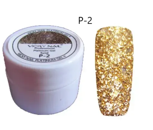 Глиттерный гель VICKI NAIL (гель блестки) яркое золото. Киев