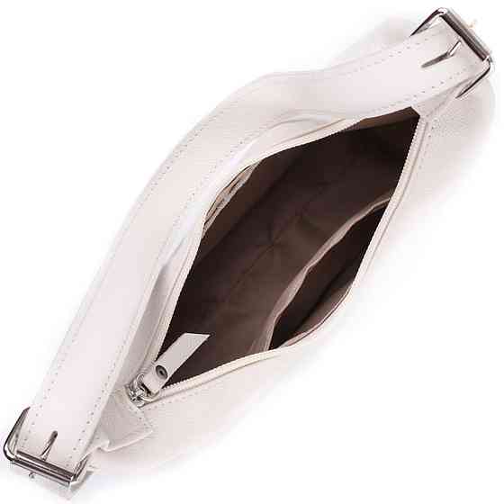 Сумка багет з регульованим ременем з натуральної шкіри Бежева (SHVIGEL) Київ