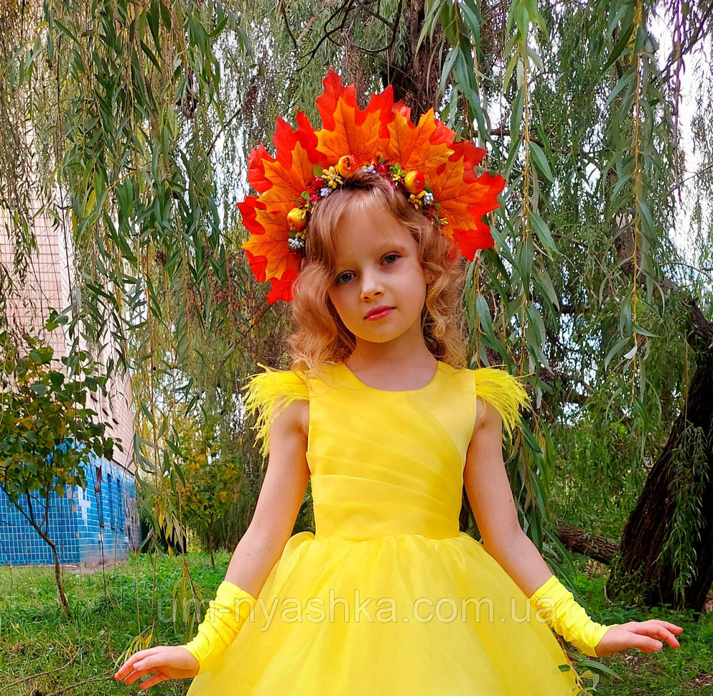 Платье Королева Осени с листиками нарядное золотое платье трансформер Кривой Рог - изображение 16