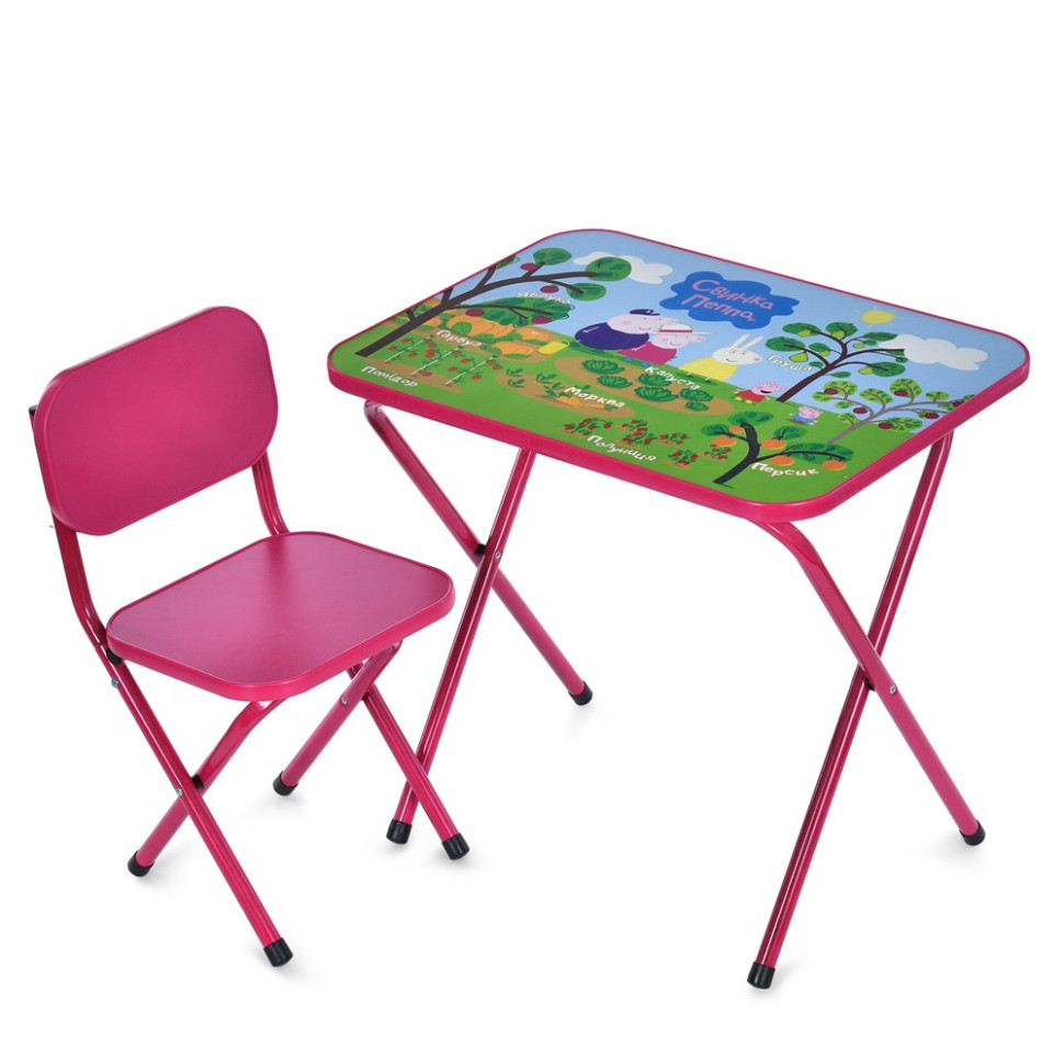 Дитячий столик складаний зі стільчиком M 5963-8 малиновий Вінниця - фото 1