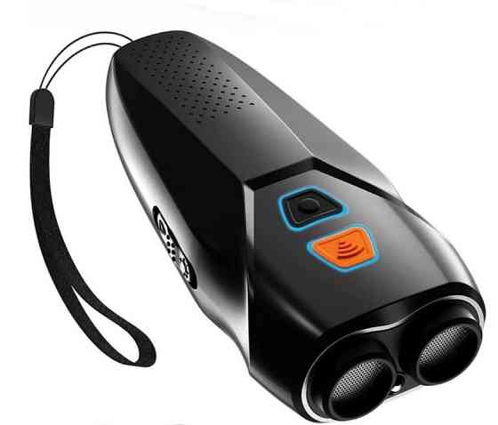 Відлякувач собак ультразвуковий Ultrasonic Dog Repeller PU70 8669 з ліхтариком, чорний Вінниця