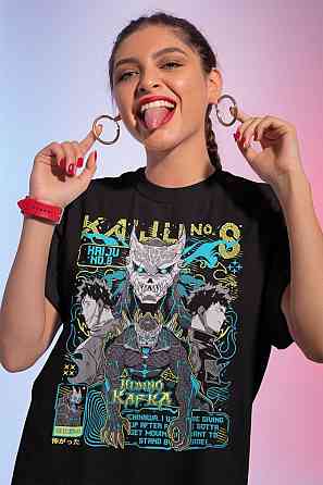 Футболка аниме Каиджу Но Хосхина Гифт оверсайз (S/M/L) Черний AnimeJ0258 Днепр