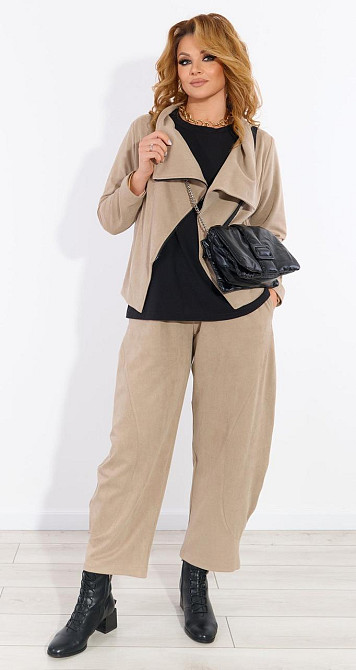 Стильний замшевий костюм зі штанами (48) Київ - фото 1