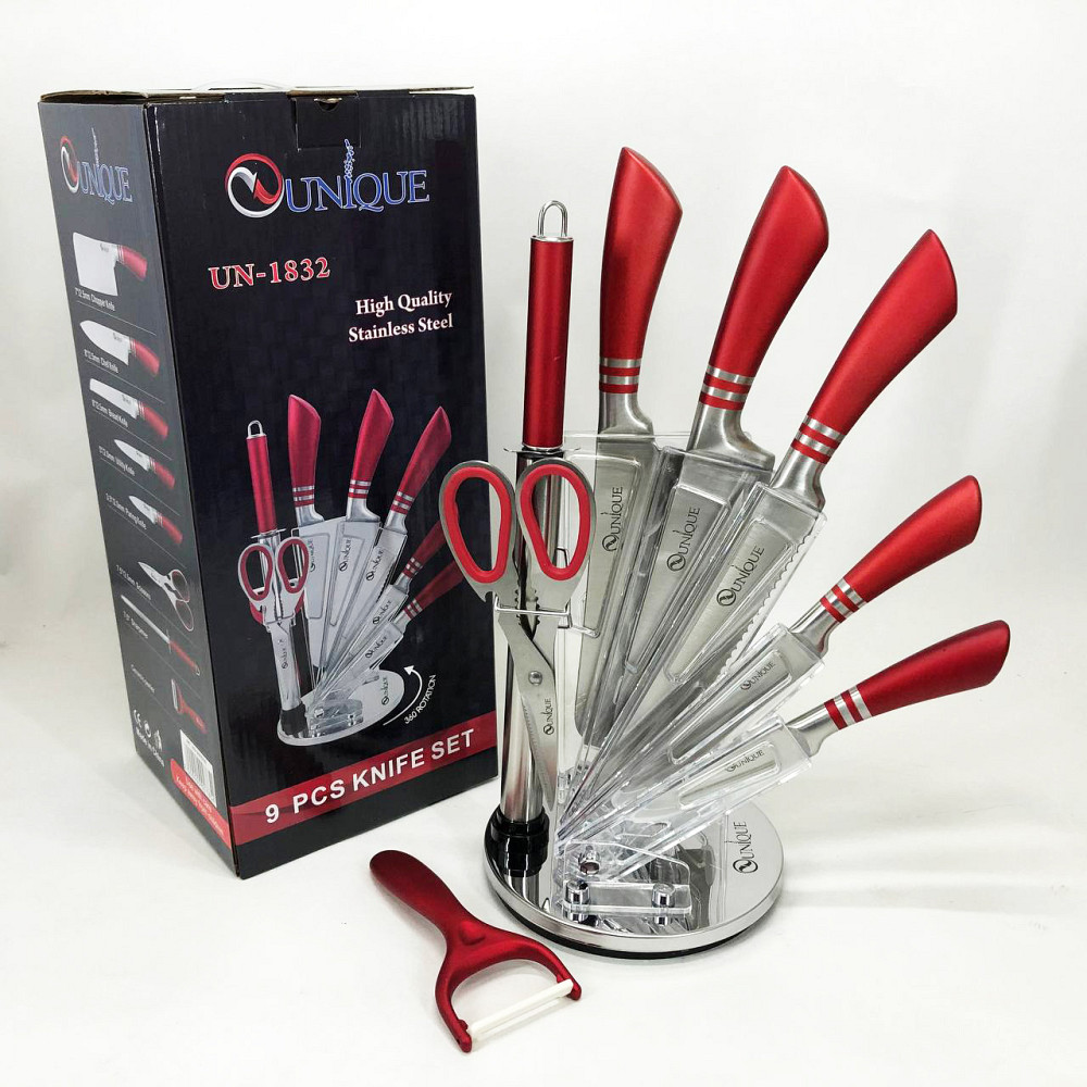 Професійні ножі для домашньої кухні UNIQUE, Набір хороших якісних кухонних ножів, Сталеві кухонні ножі OU-36 Івано-Франківськ - фото 10