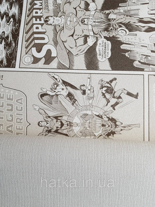 Метрові вінілові шпалери на флізеліні AdaWall Ada Kids дитячі афіші написи коміксів бежеві білі Київ - фото 2