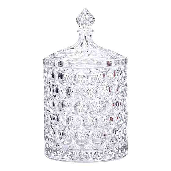 Цукерниця з кришкою Ø7.5 см ваза цукорниця кругла скляна HP-4-103 Коломия
