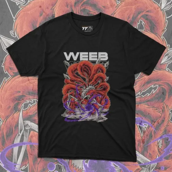 Футболка для подростка мальчика с принтом Наруто Дев'ятихвостий Кіборг Размер 160 Anime10035 Днепр