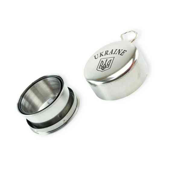 Стакан автомобильный нержавейка складной с крышкой 120мл 