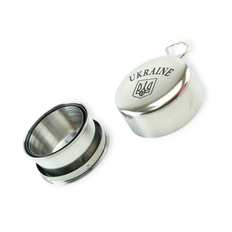 Стакан автомобільний нержавіюча сталь з кришкою 120мл "герб" Мукачево - фото 2