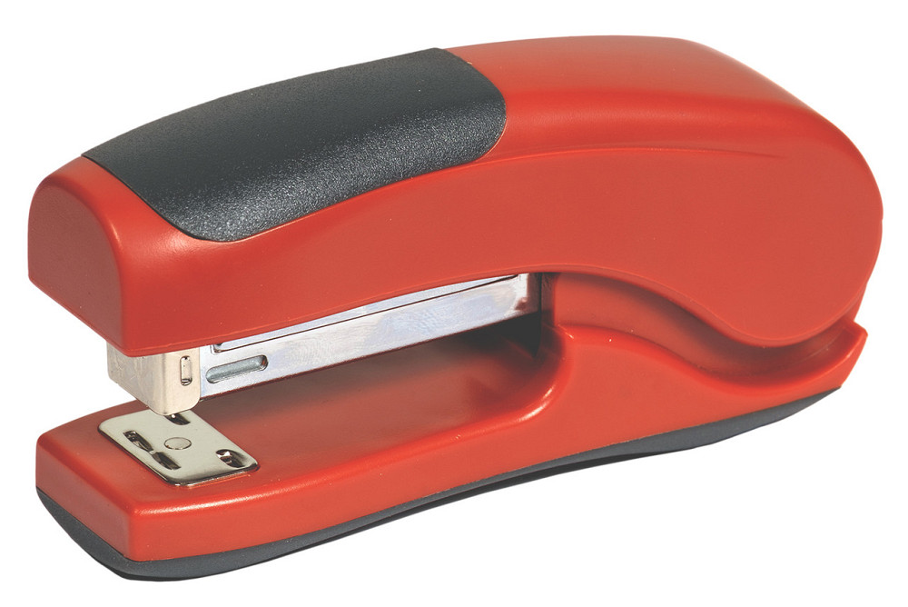 Степлер пластиковий №24/6-26/6 (25 арк.) "Norma" 55 мм. вертикальний червоний, 4047-01N, шт Київ - фото 1
