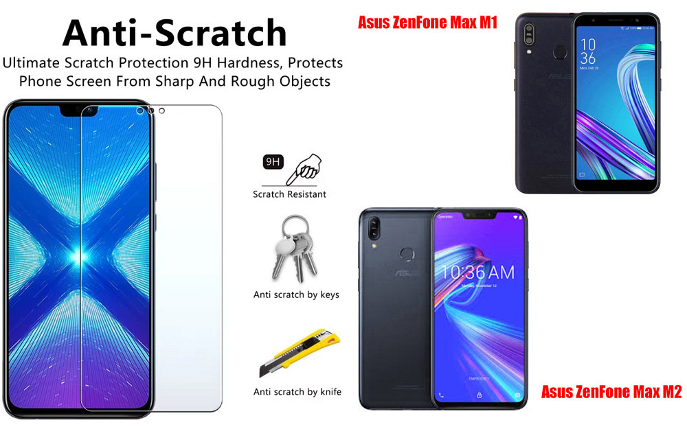 Защитное стекло NeoGlass для Asus ZenFone Max M1, Max M2 – ультрапрозрачное и устойчивое Киев - изображение 1