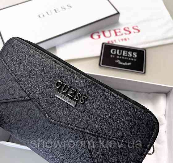 Женский кошелек на молнии Guess (7595) серый Киев