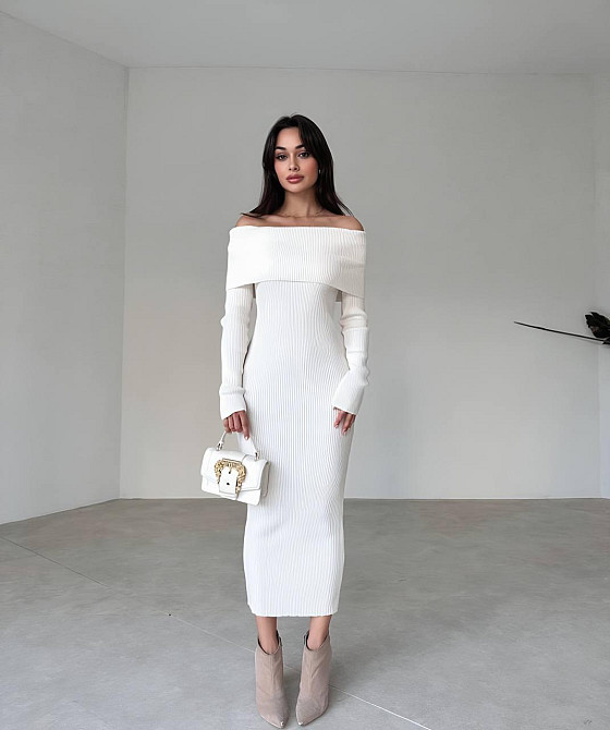 Женское привлекательное платье с открытым плечом рубчик Одесса - изображение 3