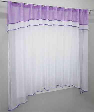 Кухонная гардина VR-Textil № 036к арка белый с сиреневым 270х170 см (52-0061) Киев