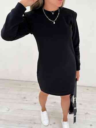 Тепла жіноча сукня спортивна "Cassie" оптом | Норма і батал | Розпродаж моделі Чорний, 42-44 Київ