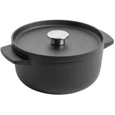 Кастрюля KitchenAid Matte Oven-to-table, чавунна з кришкою 3,3 л, чорна (CC004899-001) Винница