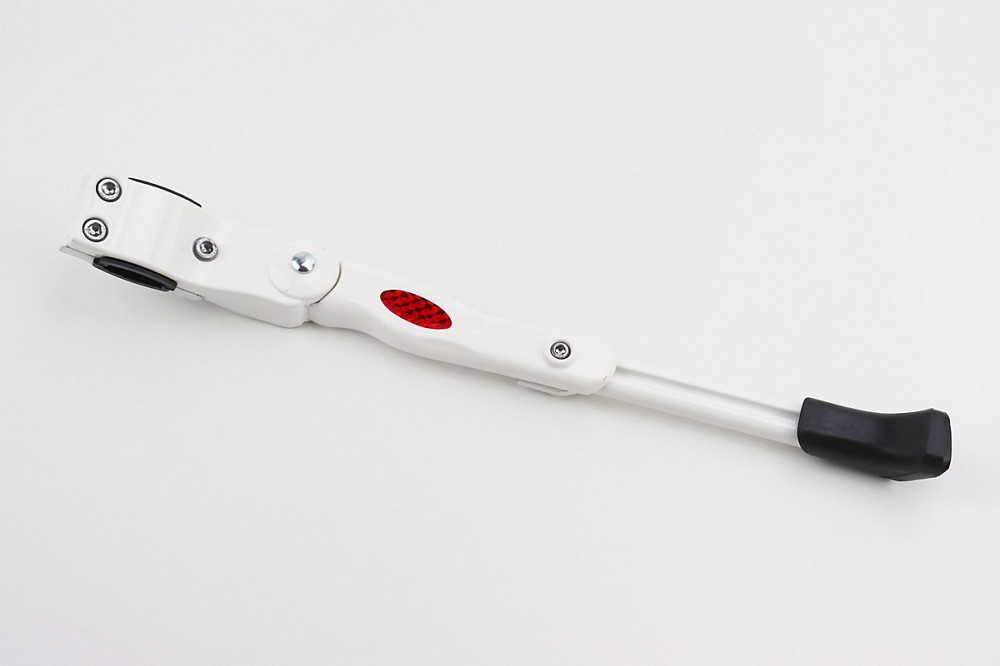 Підніжка бокова задня телескопічна для 26"- 29", кріплення за перо рами, алюмінієва, біла HS-001 Київ - фото 1