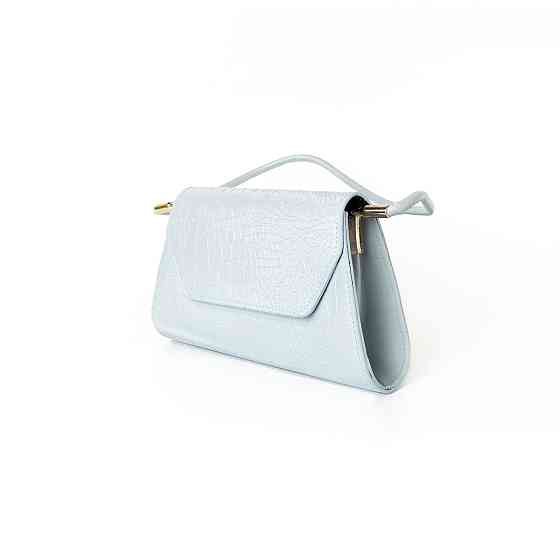 Сумка женская, стильный клатч, маленькая сумочка через плечо, мини сумка из кожзама, Голубая Каменец-Подольский