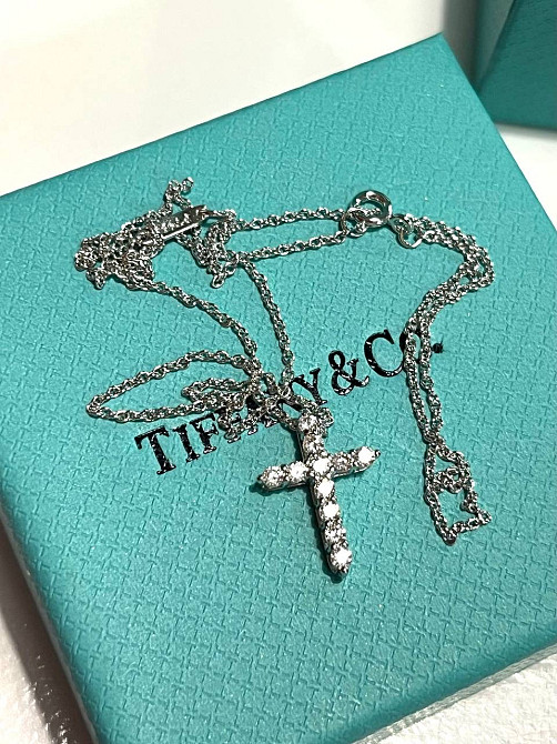 Хрестик Тіффані посрібнення Гравірування Tiffany Одеса - фото 1