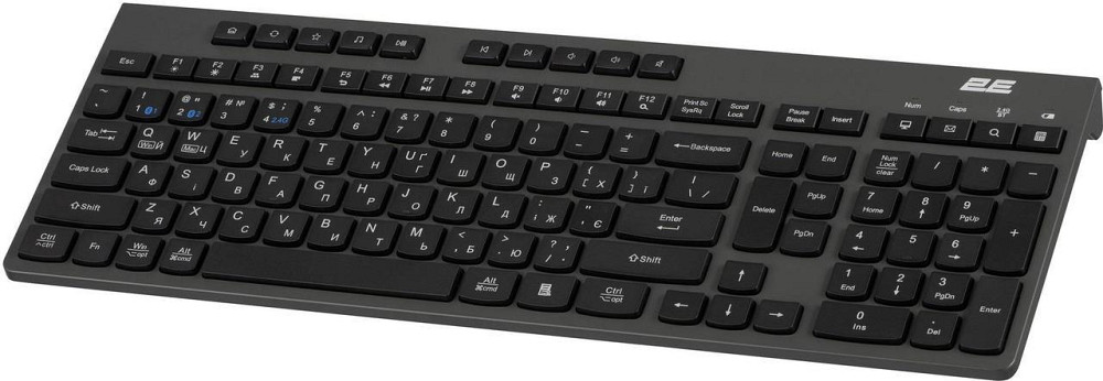 Клавіатура бездротова 2E KS280 WL/BT EN/UKR Grey/Black (2E-KS280WBGR_UA) ( Сірий ) Харьков - изображение 2