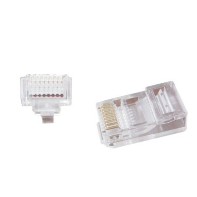 Коннектор RJ45 cat.5e UTP 8P8C (сквозное отв., позолоч. конт.) 100 шт Cablexpert (LC-PTU-01/100) Винница - изображение 1