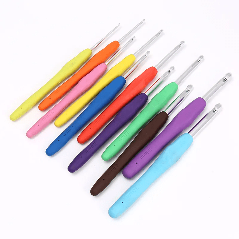 Набор крючков для вязания с прорезиненной ручкой, комплект из 11 штук, размер 2.0/7.0 мм Каменец-Подольский - изображение 2