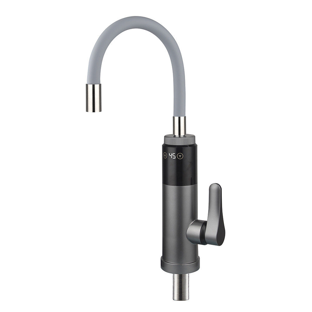 Проточный водонагреватель для кухни WEZER SDR-G19TC-Grey гибкий излив, серый Киев - изображение 1