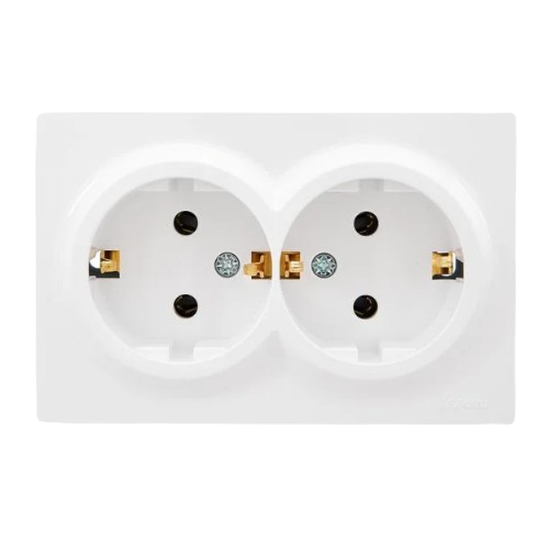 LETO білий Розетка зовнішня 2-а із заземленням Лезард Житомир - фото 2