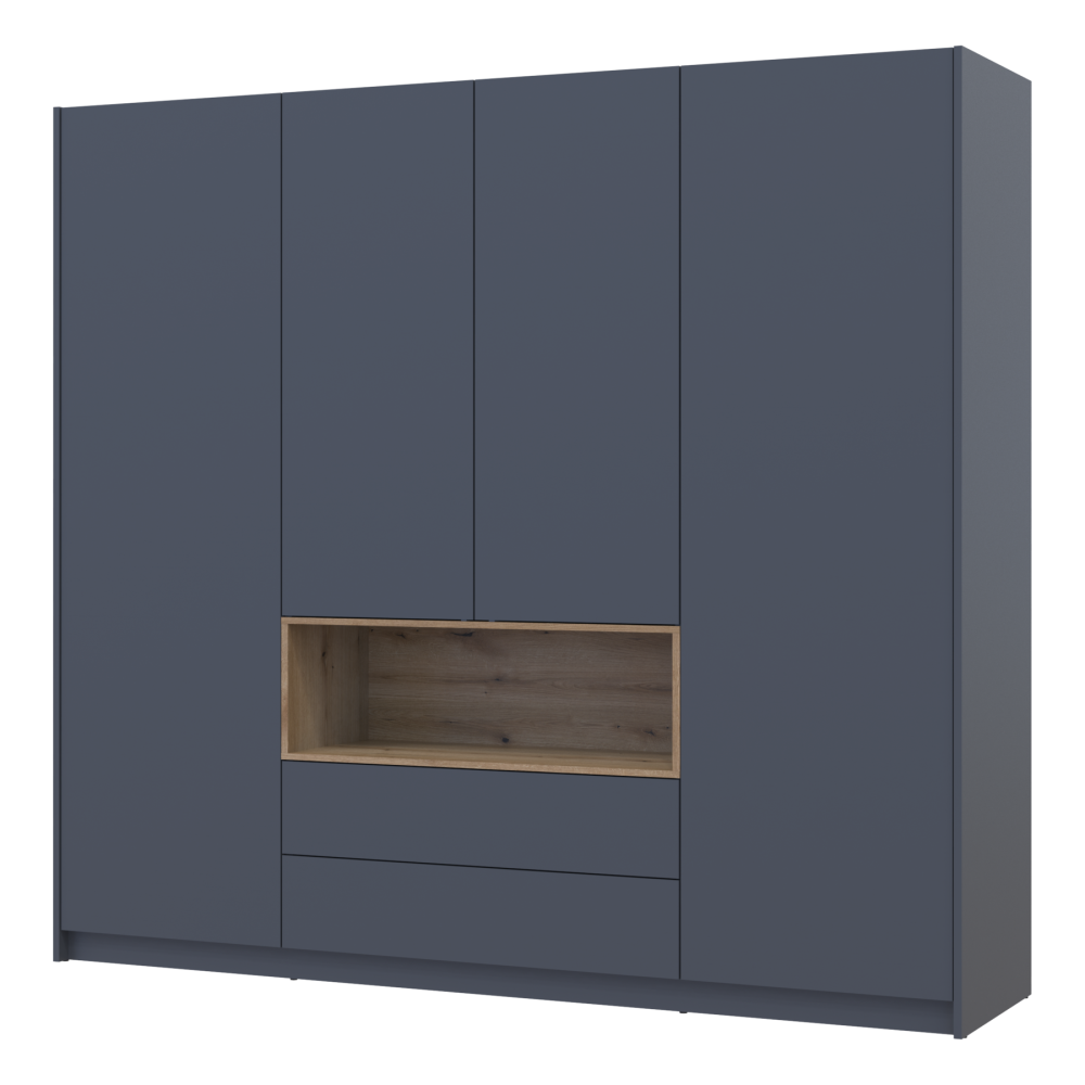 Шафа для одягу з нішою Doros Дейл 206х52х220 см Графіт/Дуб евок (DRS-011283) Львів - фото 3