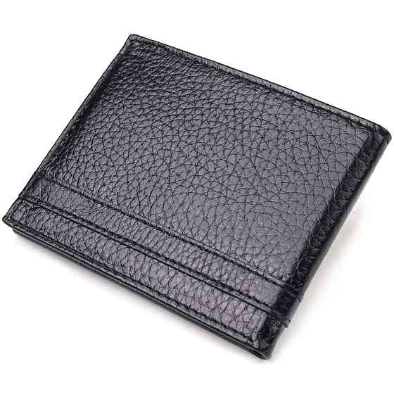 Практичный зажим из натуральной зернистой кожи CANPELLINI 21518 Черный Киев