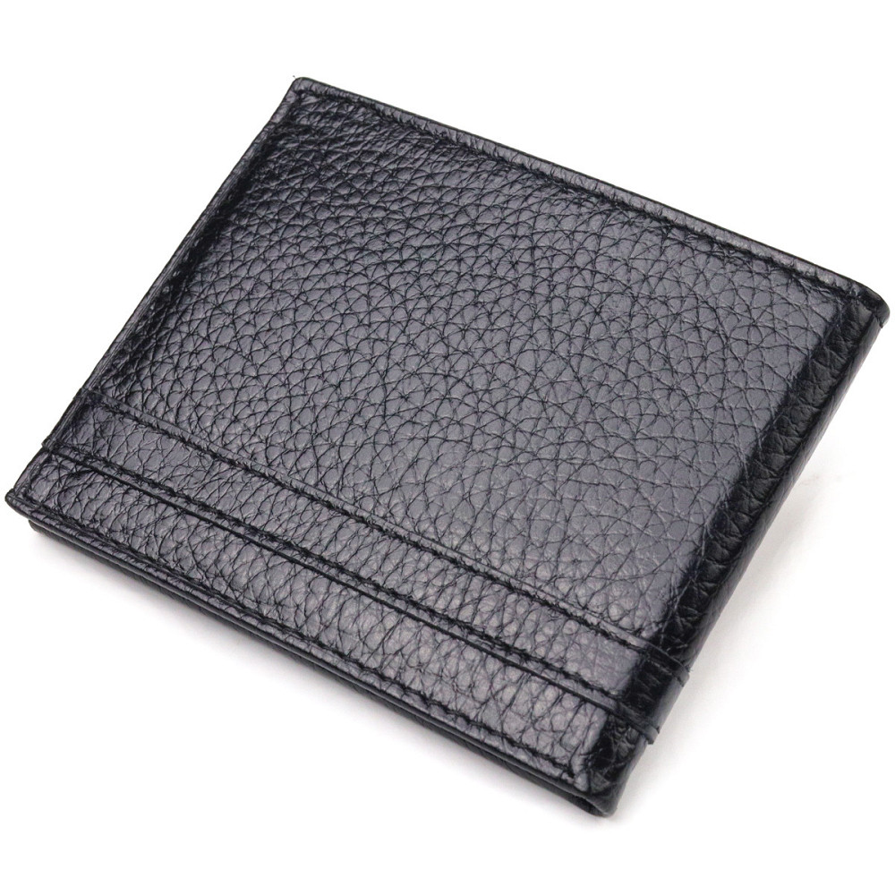 Практичный зажим из натуральной зернистой кожи CANPELLINI 21518 Черный Киев - изображение 2