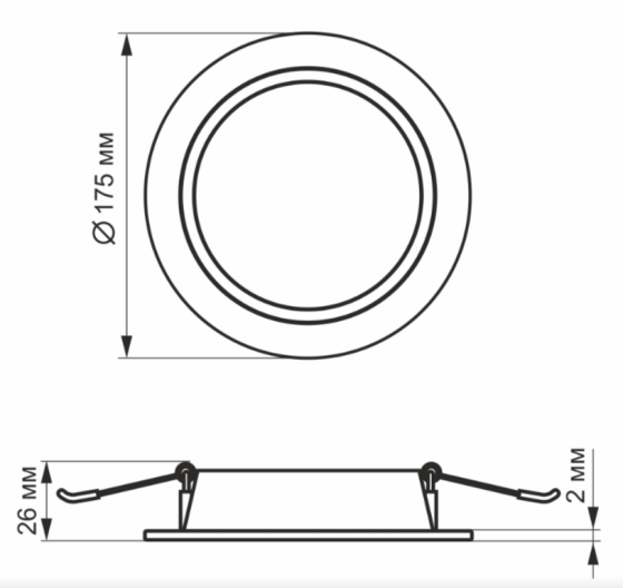LED Панель врізна кругла 15W 5000К VL-DLBR-155 Videx Житомир