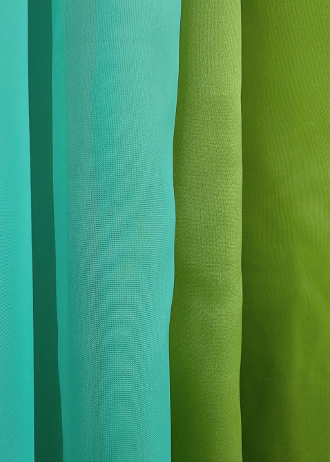 Декоративная гардина из шифона цвет оливковый с бирюзовым 012дк (н115-н117) Киев - изображение 3