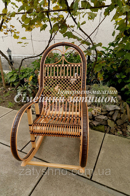 Кресло качалка из ротанга коричневая Киев - изображение 3