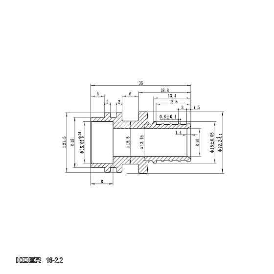 Трубка Г-образная для подсоединения радиатора Koer KA.D16-500 - 16(2.2mm) x 15-500mm (KR4904) Киев