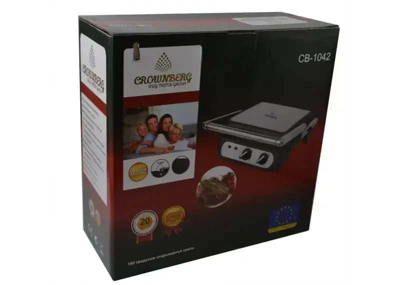 Прижимной контактный электрический гриль Crownberg CB 1042 Коломыя - изображение 3