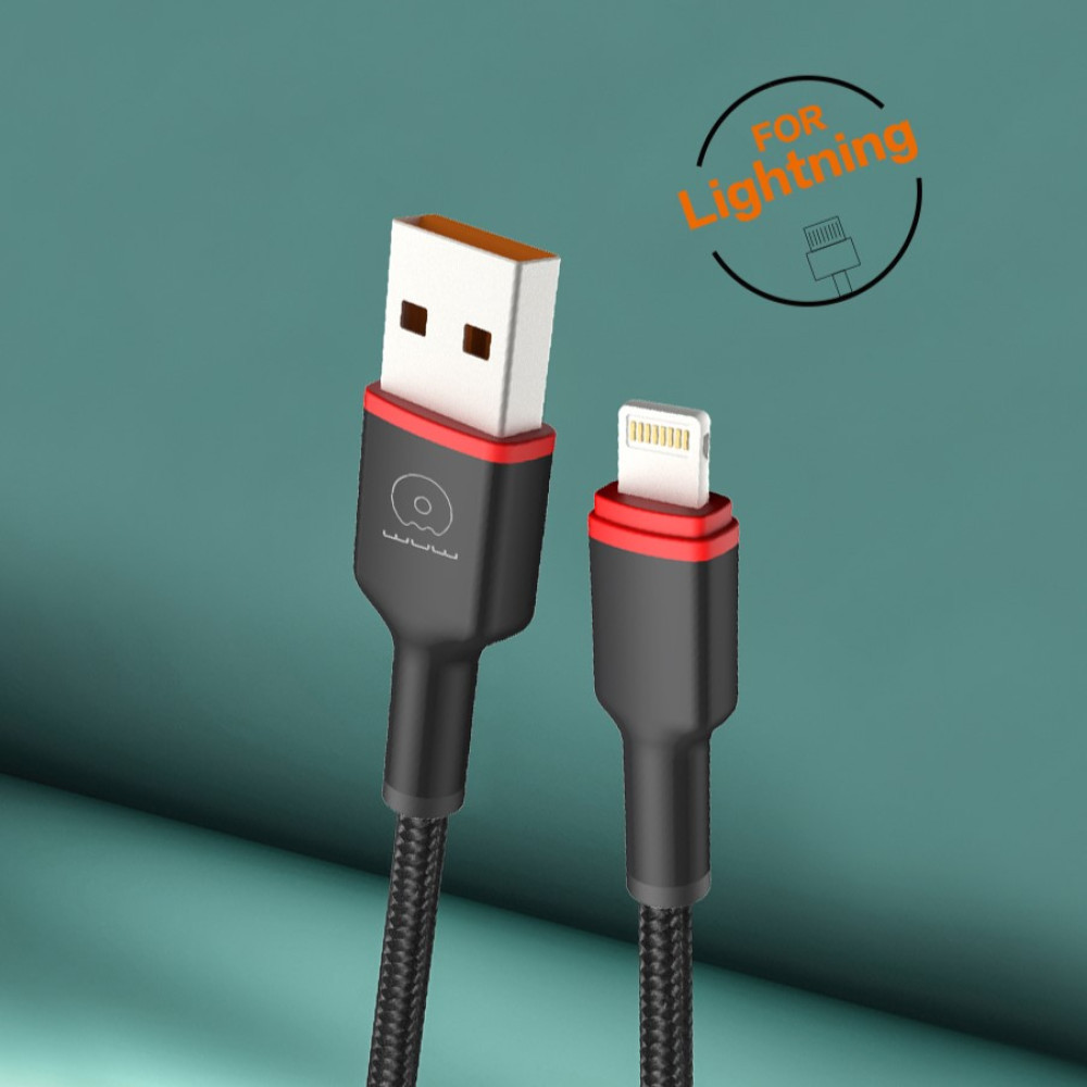 Кабель WUW-X203 USB Lightning 2,4А black Київ - фото 3