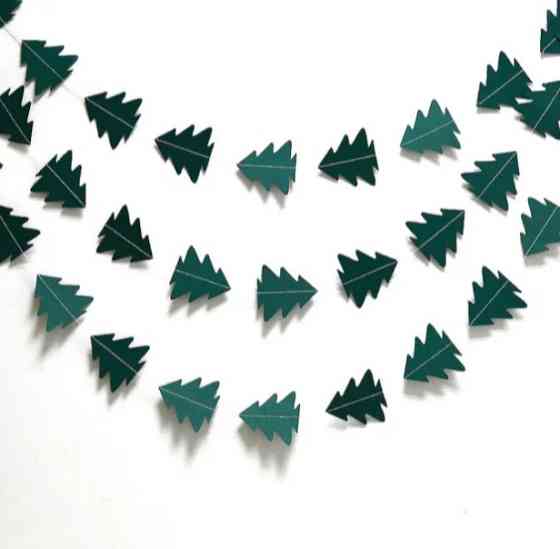 Гирлянда новогодняя Елочки на нитке 4 м на 7 см зелений Киев