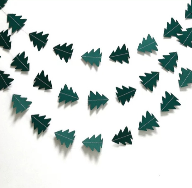 Гирлянда новогодняя Елочки на нитке 4 м на 7 см зелений Киев - изображение 1