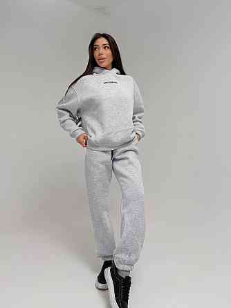 Женский стильный спортивный костюм двойка: худые+ брюки, трехнить Пенье на флисе турция Меланж, 46/48 Одесса