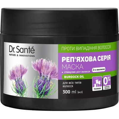 Маска для волос Dr. Sante Репейная Серия Двухминутная От выпадения волос 300 мл (4823015945076) Винница - изображение 1