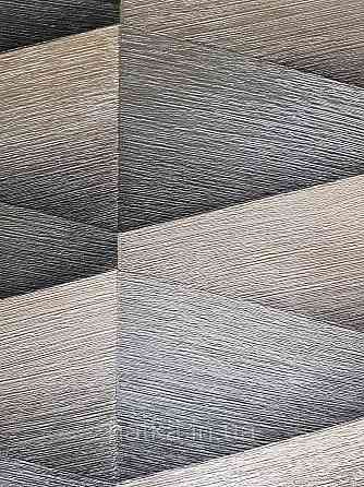 Шпалери вінілові на флізелін Rasch Composition 0,53х10 геометрія смуги чорні фігури коричневі металік 3д Київ