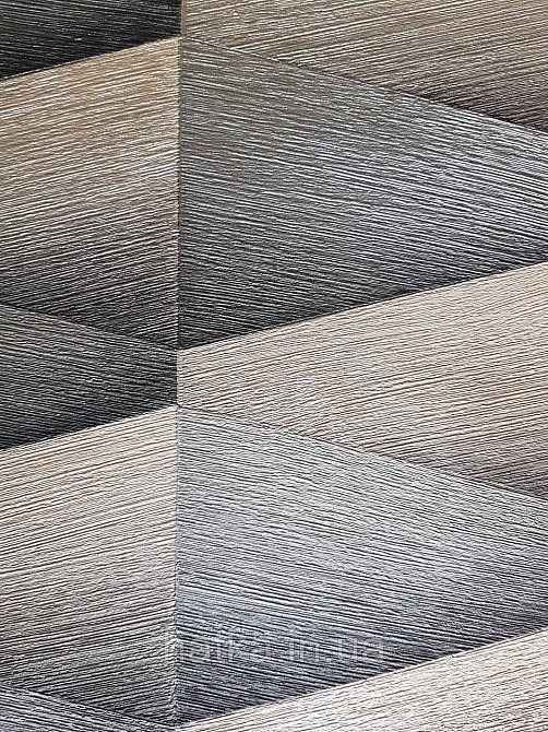 Шпалери вінілові на флізелін Rasch Composition 0,53х10 геометрія смуги чорні фігури коричневі металік 3д Київ - фото 3