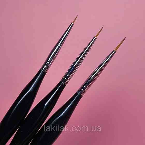 Набір пензликів Starlet Professional для розпису, вензелів і френча (3шт) Херсон