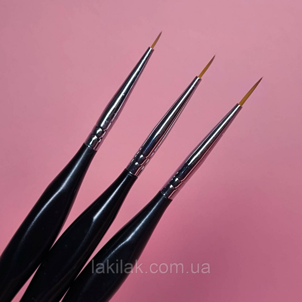 Набір пензликів Starlet Professional для розпису, вензелів і френча (3шт) Херсон - изображение 1
