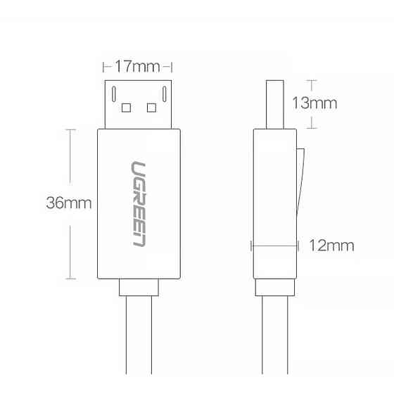 Кабель DisplayPort M - M V1.2 Cable 4K@60Hz; 2K@144Hz 5m DP102 чорний UGREEN Винница