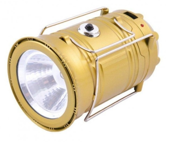 Ліхтарик кемпінговий G5800 5392 на сонячній батареї, з ф-цією Power Bank, золотистий Вінниця - фото 1