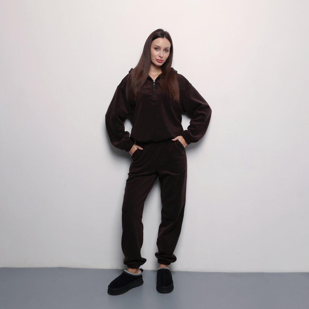 Темно-шоколадний костюм зимовий флісовий. Жіночий теплий костюм Pobedov Huggi жіночий Київ - фото 1