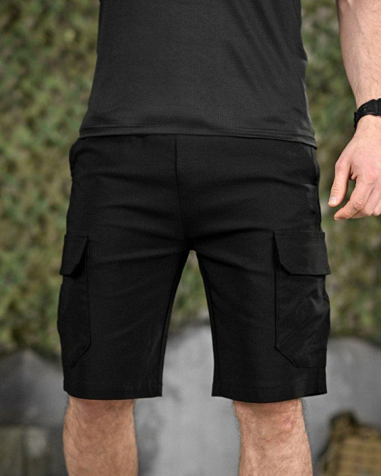 Міські стрейчеві шорти AHILES чорні ДЛ6358 Одеса - фото 2