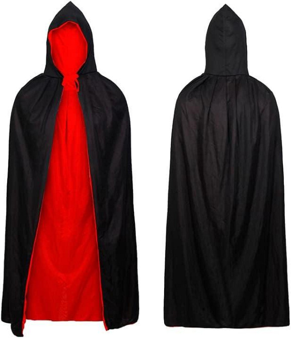 Плащ вампира Дракулы ведьмы накидка волшебника красной шапочки черный красный для Хэллоуина 140 см Киев - изображение 5